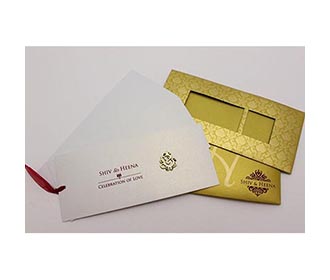 Golden tamil wedding card with Ganesha & pull out inserts