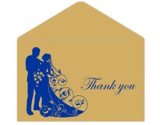 Thank you card  in Golden & Blue Design