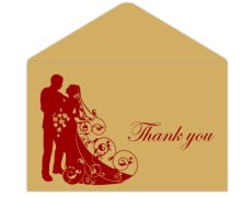 Thank you card in Golden & Red Design