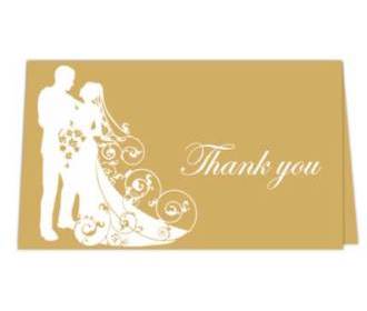 Thank you card in Golden & white Design
