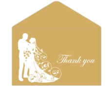 Thank you card in Golden & white Design