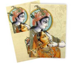 Grand Traditional Radha Krishna Wedding Card