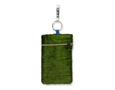 Green Embroidered Mobile Pouch