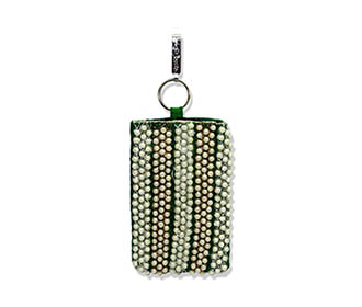 Green with pearls Mobile Pouch