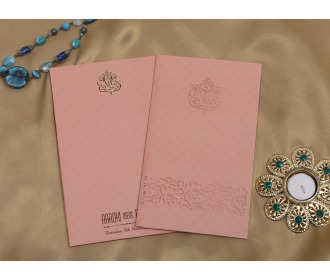 Hindu Ganesha Pink colored wedding invite