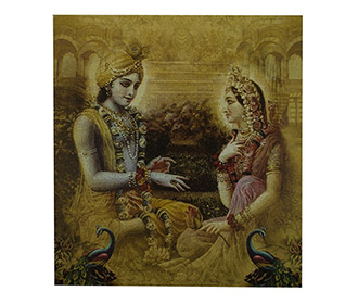 Hindu wedding card decorated with God & Peacock Images