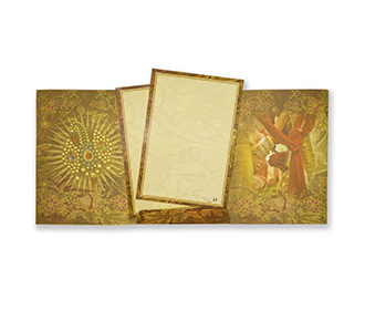 Hindu wedding card decorated with images of jewels