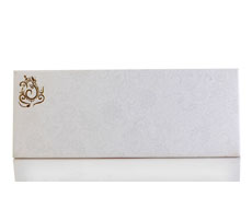 Hindu Wedding Card in Elegant White and Golden Colour