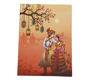 Hindu wedding card with elements of traditional rituals & customs