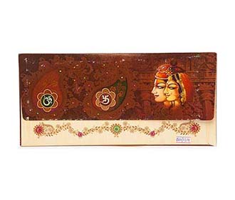 Hindu Wedding Card with God Images and Wedding Procession.