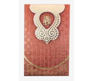 Hindu Wedding Invitation in Handmade paper with Ganesha Symbol
