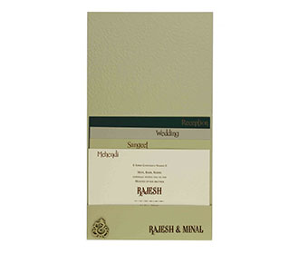 Indian Wedding Card in Olive Green with Laser cut Ganesha