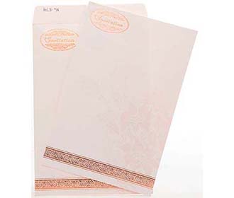 Indian wedding card in white with floral pattern