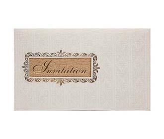 Indian wedding Invitation card in Ivory and Copper