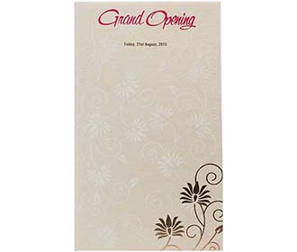 Indian wedding Invitation in Cream & Golden with Floral Pattern