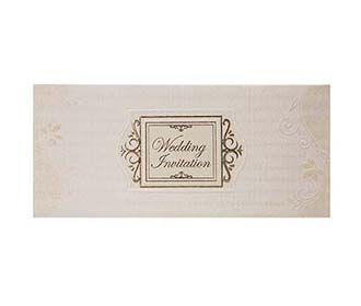 Indian wedding invitation in Ivory with floral patterns