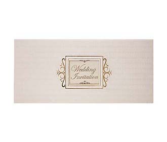 Indian wedding invitation in Ivory with floral patterns