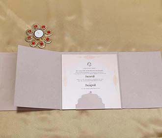 Indian Wedding Invitation in Shades of Dusty Pink & Blue