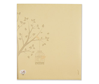 Indian wedding Invitation with marigold flowers and parrots