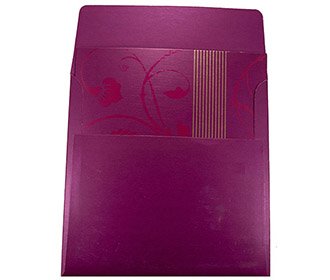 Indian Wedding Invite in Purple with Floral Patterns