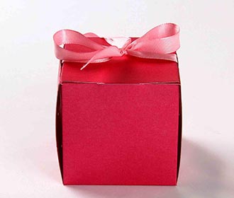 Indian Wedding Party Favor Box in Pink with the Ribbons
