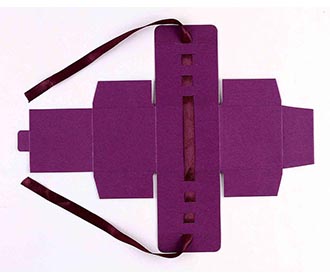 Indian Wedding Party Favor Box in Purple with the Ribbons