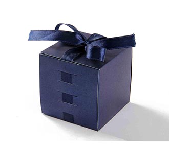 Indian Wedding Party Favor Box in Royal Blue with the Ribbons