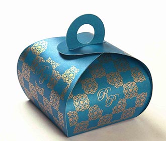 Indian Wedding Party Favor Box in Sky Blue Color