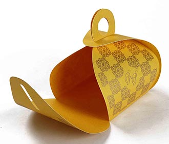 Indian Wedding Party Favor Box in Yellow Color