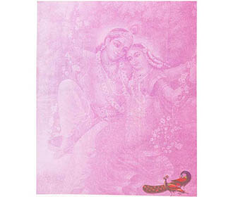 Invitation in Green color, Ganesha and Radha Krishna images