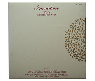 Invite in Pink with a Gate fold and Laser cut Ganesha