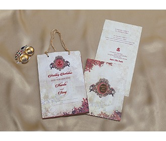 Jaipur style wedding invitation with royal designs