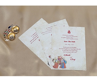 Jaipur style wedding invitation with royal designs