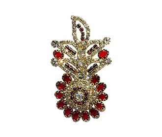 Kalgi with red stones in golden inset