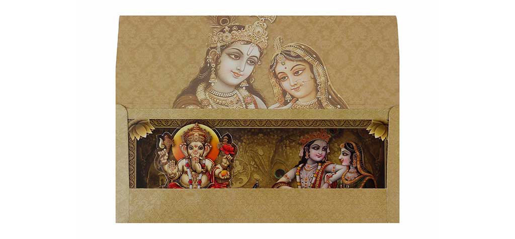 Hindu Wedding Card with Multiple God Images - Click Image to Close
