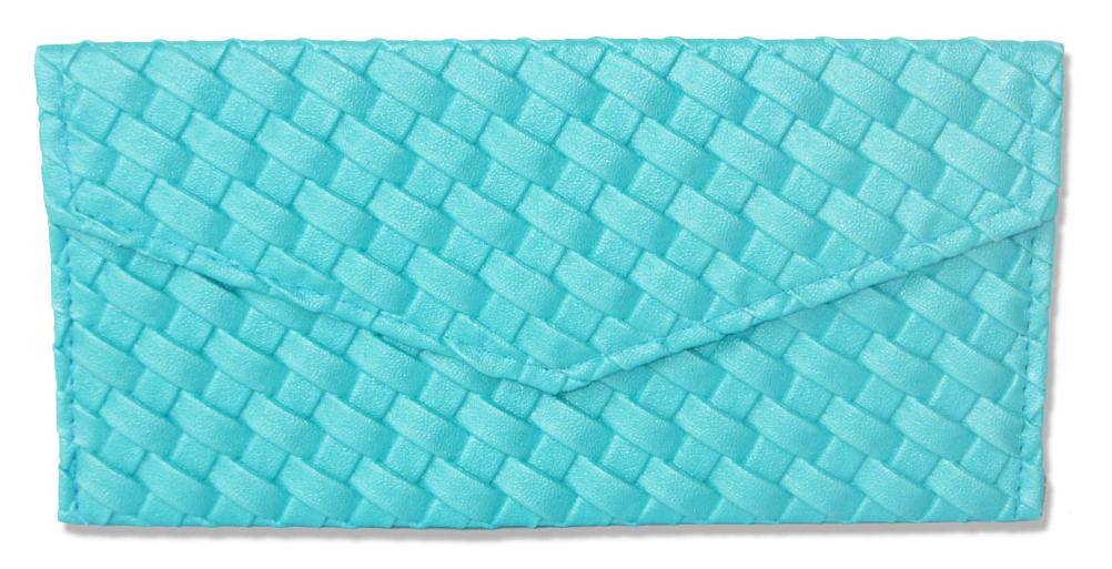 Aqua Blue Leather Envelope - Click Image to Close