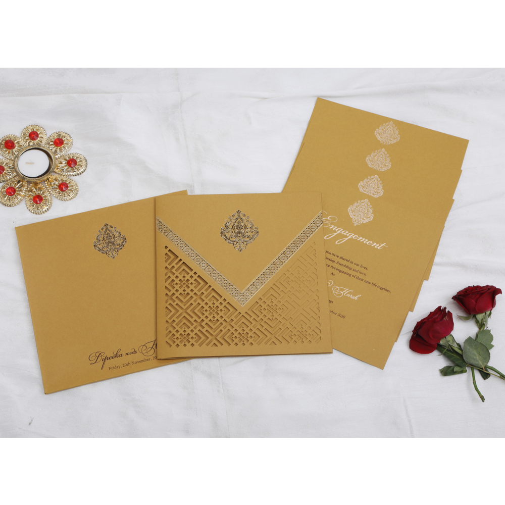 Beautiful Multifaith Brown colored wedding invite - Click Image to Close
