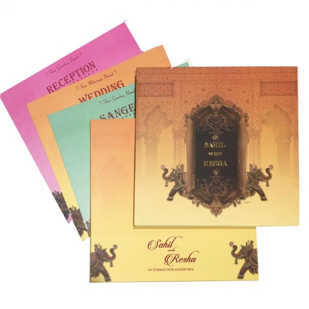 Beautiful Royal Indian wedding invite in fresh colours - Click Image to Close