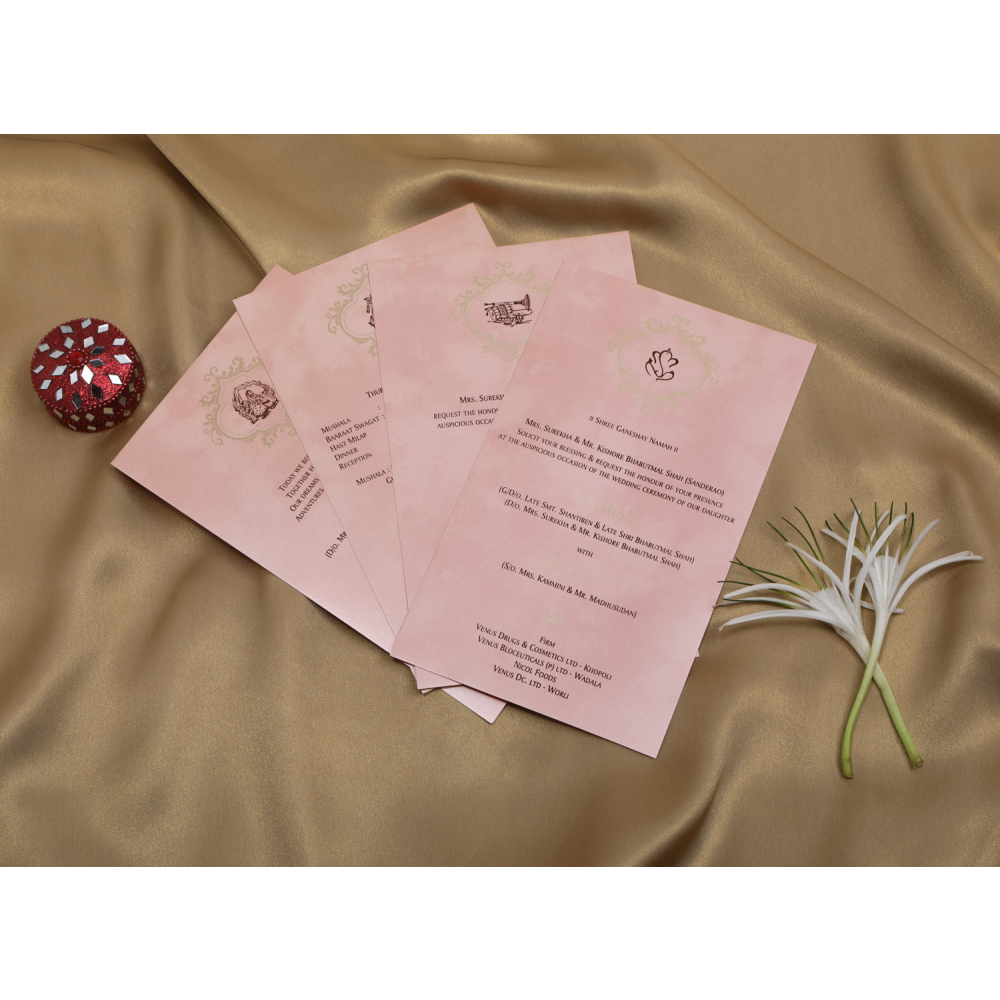 Beautiful shrub pink colored wedding invite - Click Image to Close
