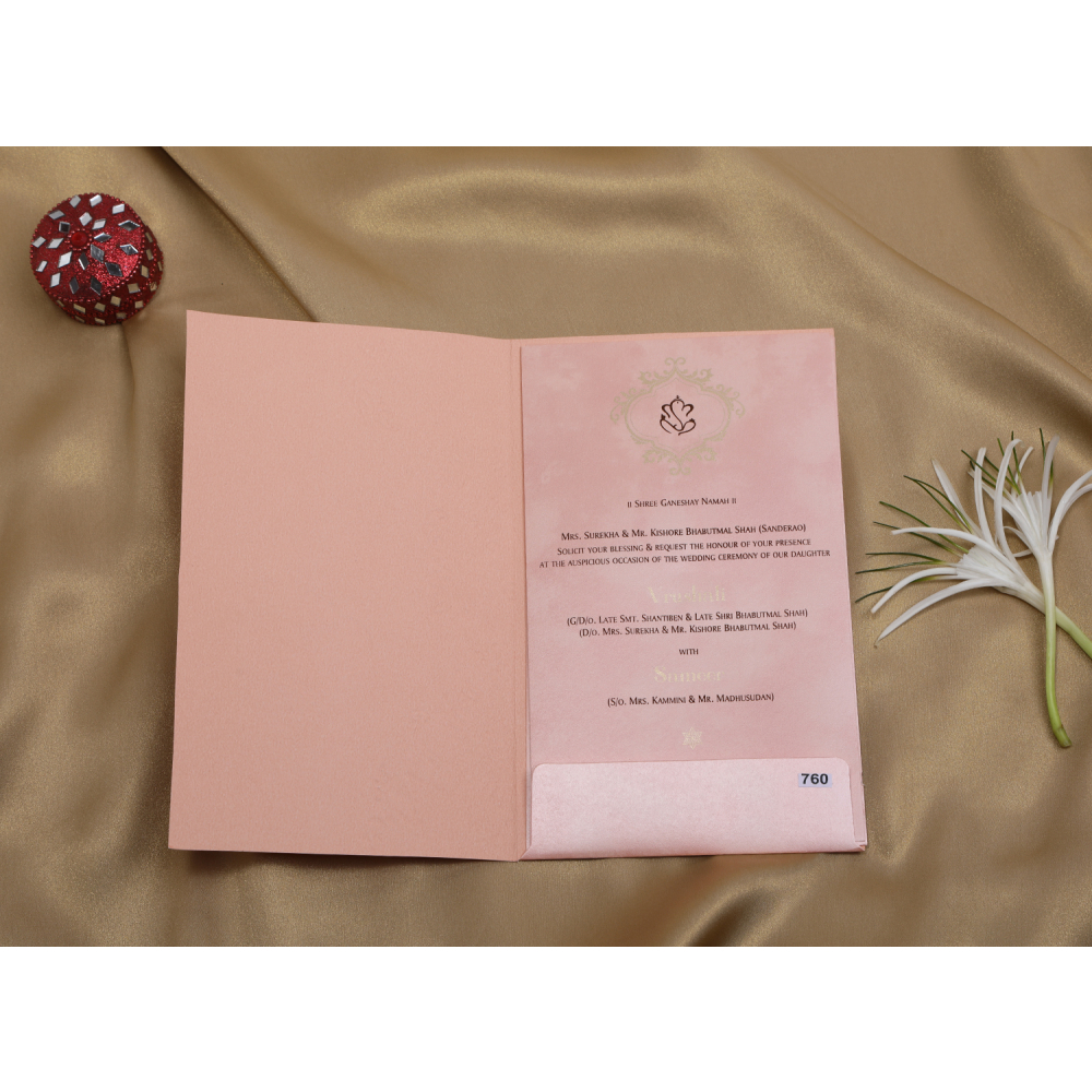 Beautiful shrub pink colored wedding invite - Click Image to Close