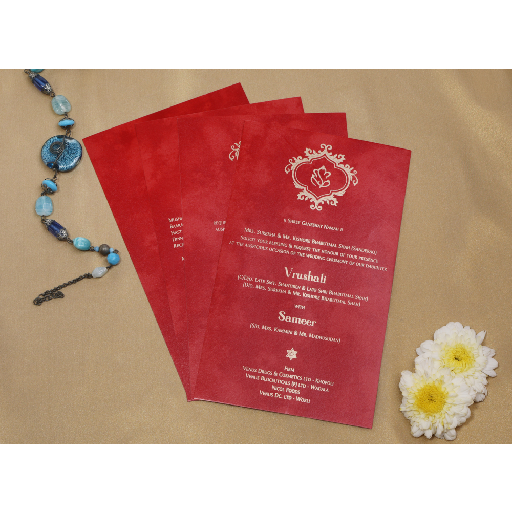 Beautiful shrub red colored wedding invite - Click Image to Close
