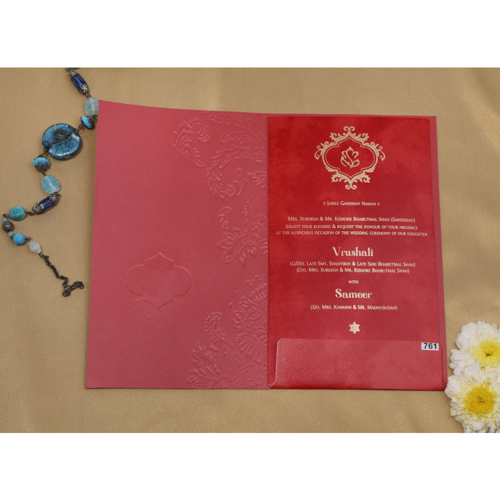Beautiful shrub red colored wedding invite - Click Image to Close