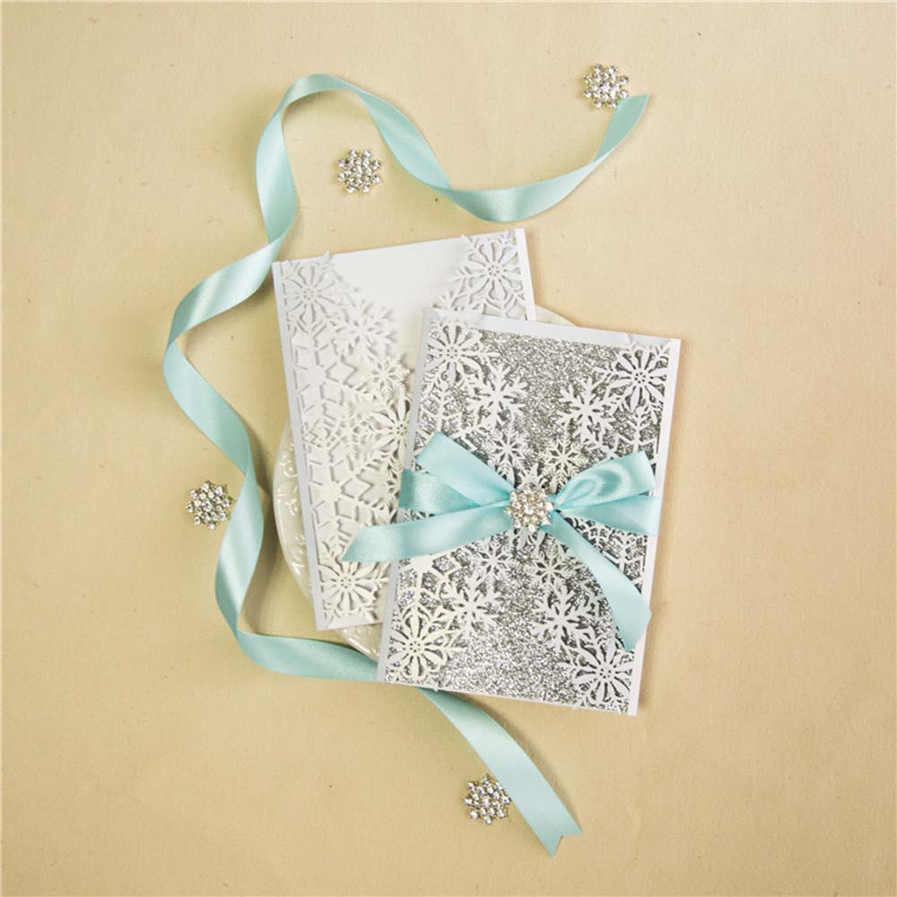 Beautiful snowflake invitation for a winter wedding - Click Image to Close