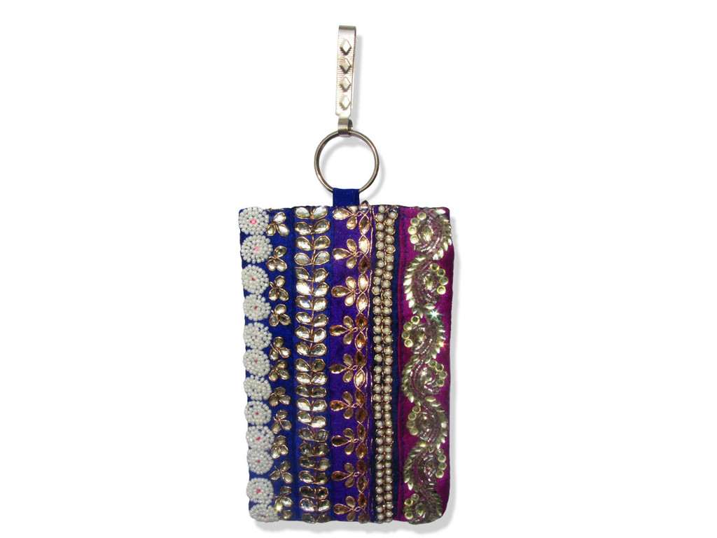 Blue & purple Mobile pouch - Click Image to Close