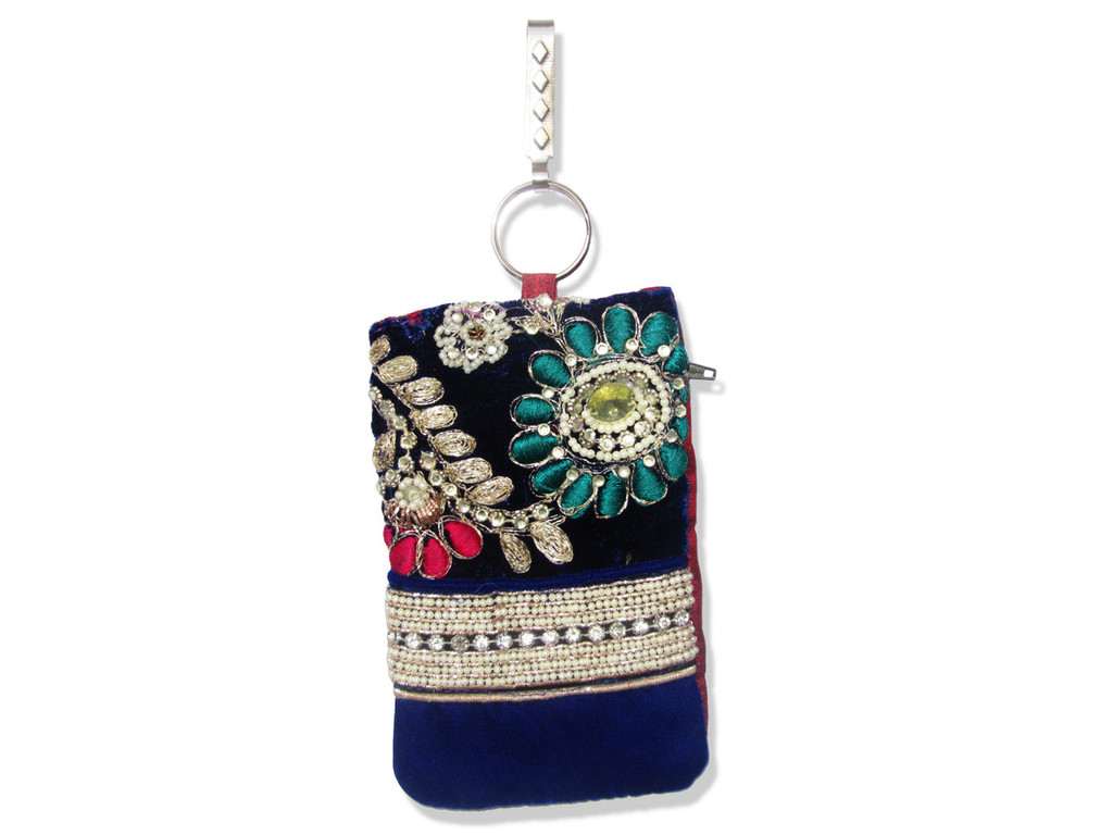 Blue & silver Mobile Pouch - Click Image to Close