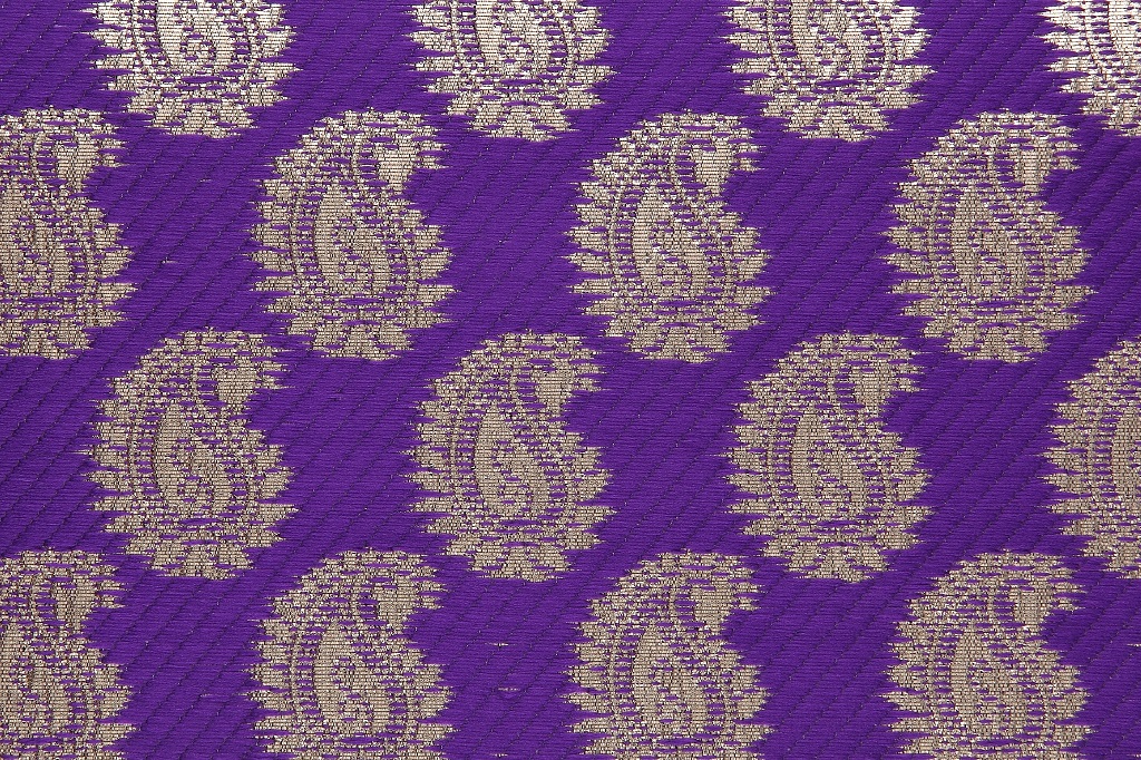 Purple And Golden Paisley Shagun Envelope - Click Image to Close