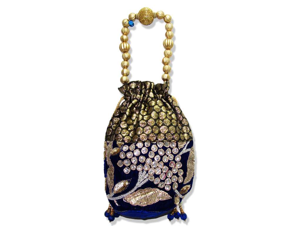 blue potli bag