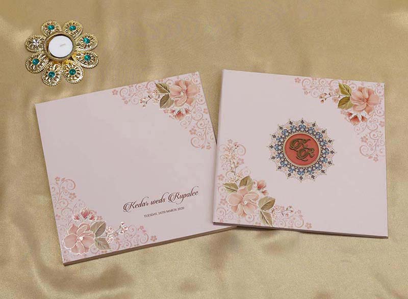 Blush Colour floral Indian Wedding Invitation Design - Click Image to Close