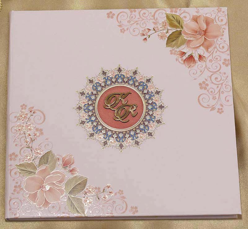 Blush Colour floral Indian Wedding Invitation Design