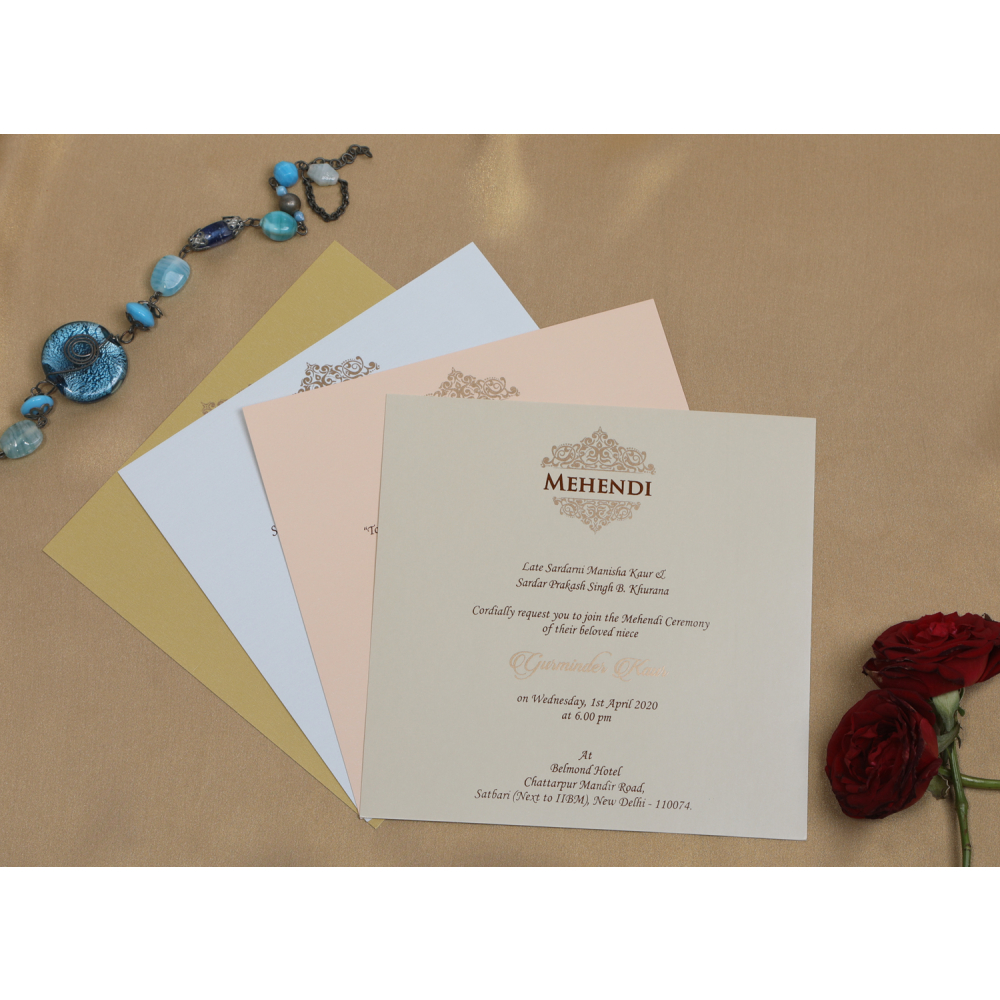 Chocalaty brown multifaith wedding invite - Click Image to Close